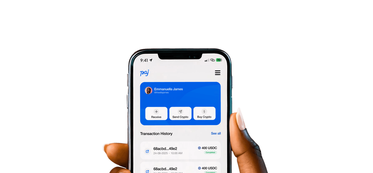 PAJ web app mockup